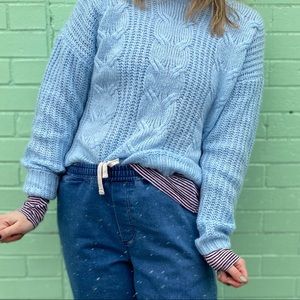 Pastel blue knitted sweater